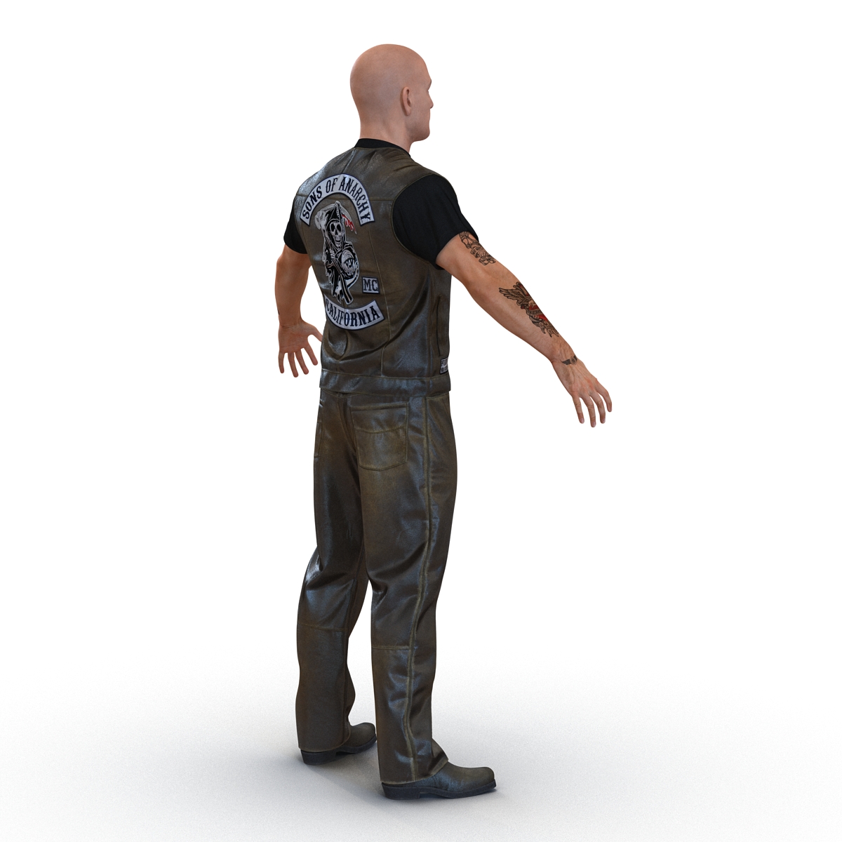 3D Biker Man Rigged 2 model