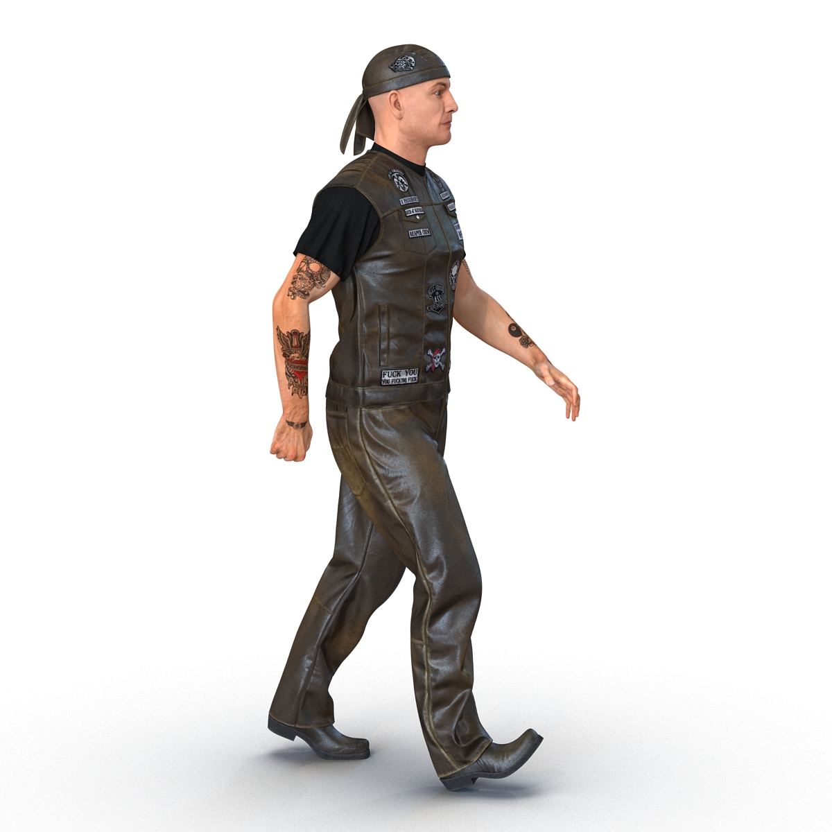 3D Biker Man Rigged 2 model