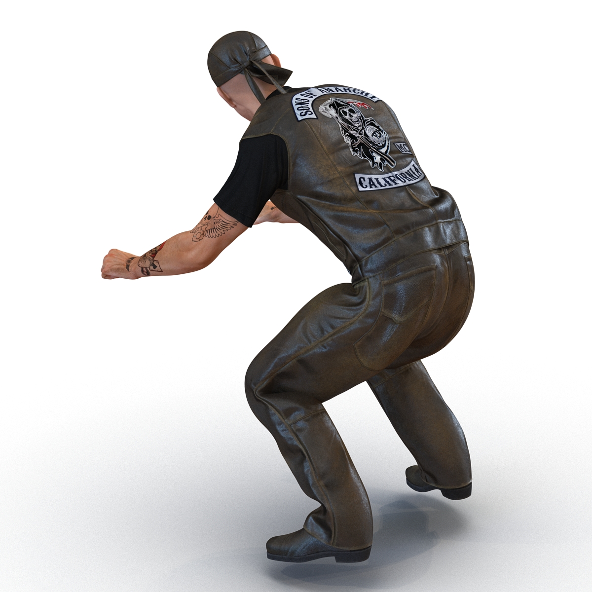 3D Biker Man Rigged 2 model