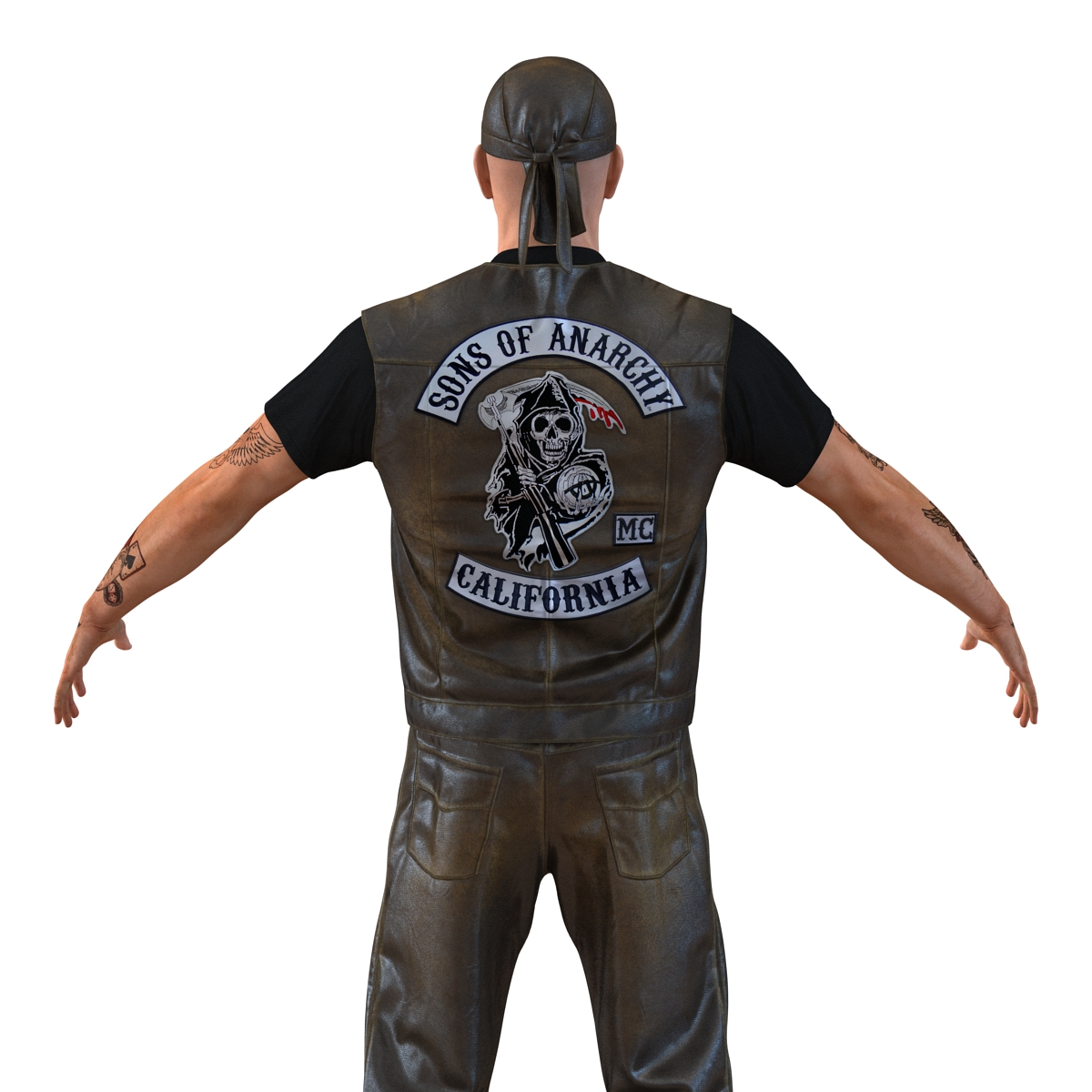 3D Biker Man Rigged 2 model