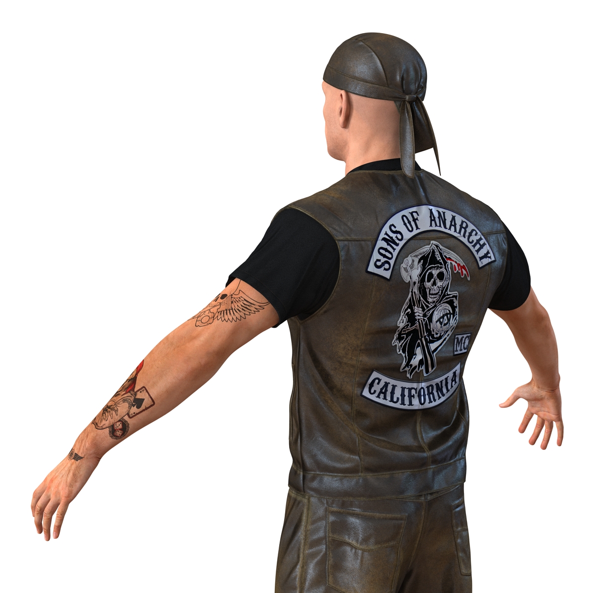 3D Biker Man Rigged 2 model