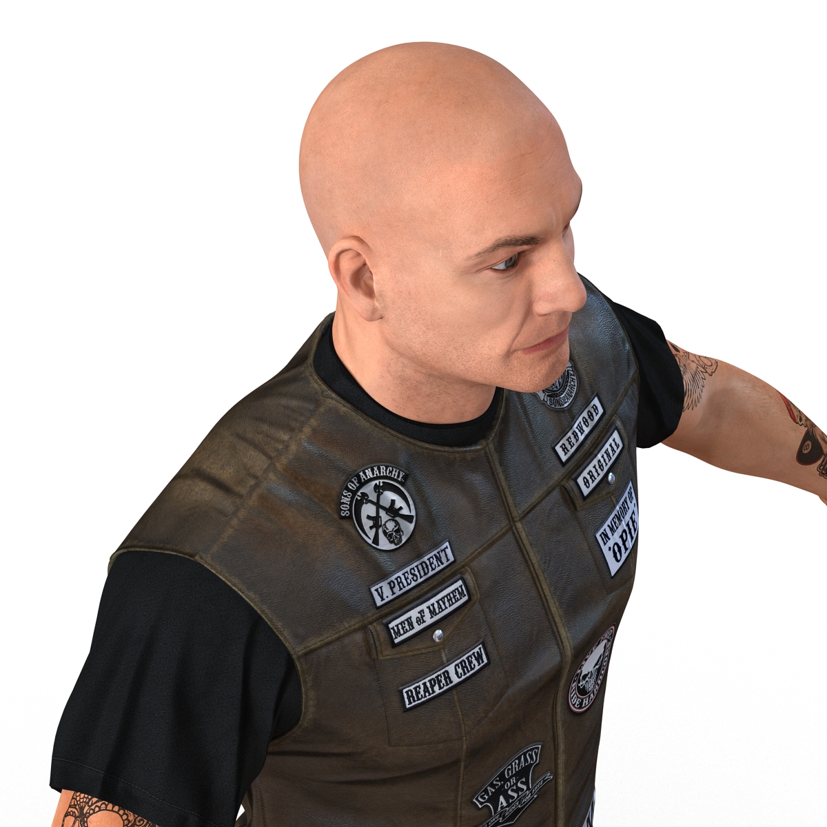 3D Biker Man Rigged 2 model