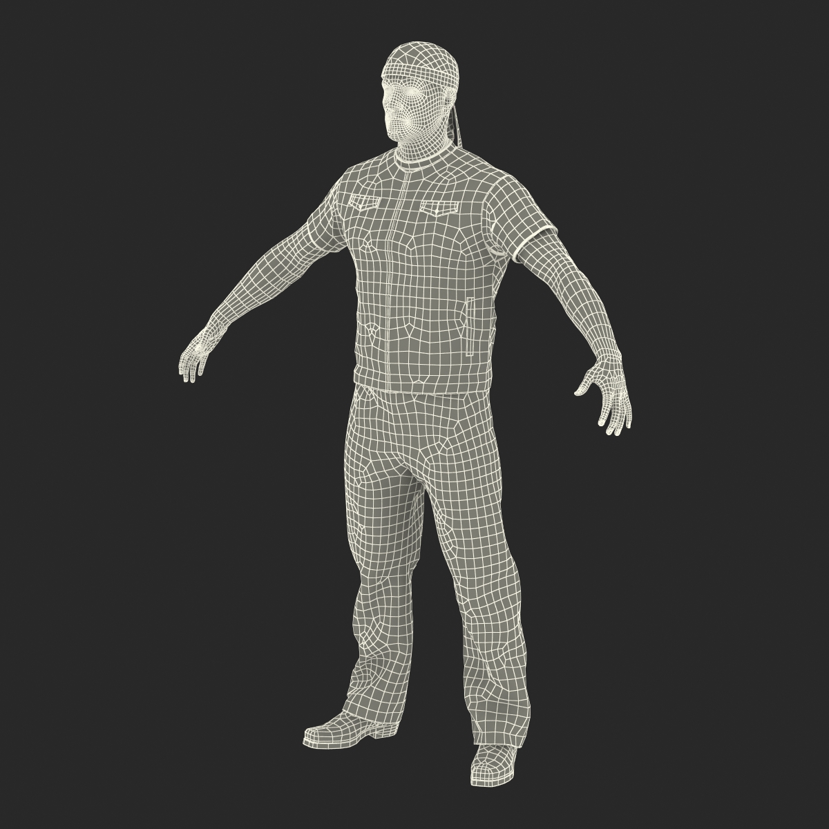 3D Biker Man Rigged 2 model