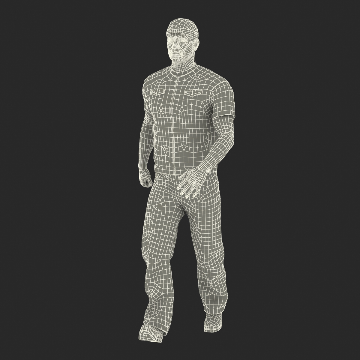 3D Biker Man Rigged 2 model