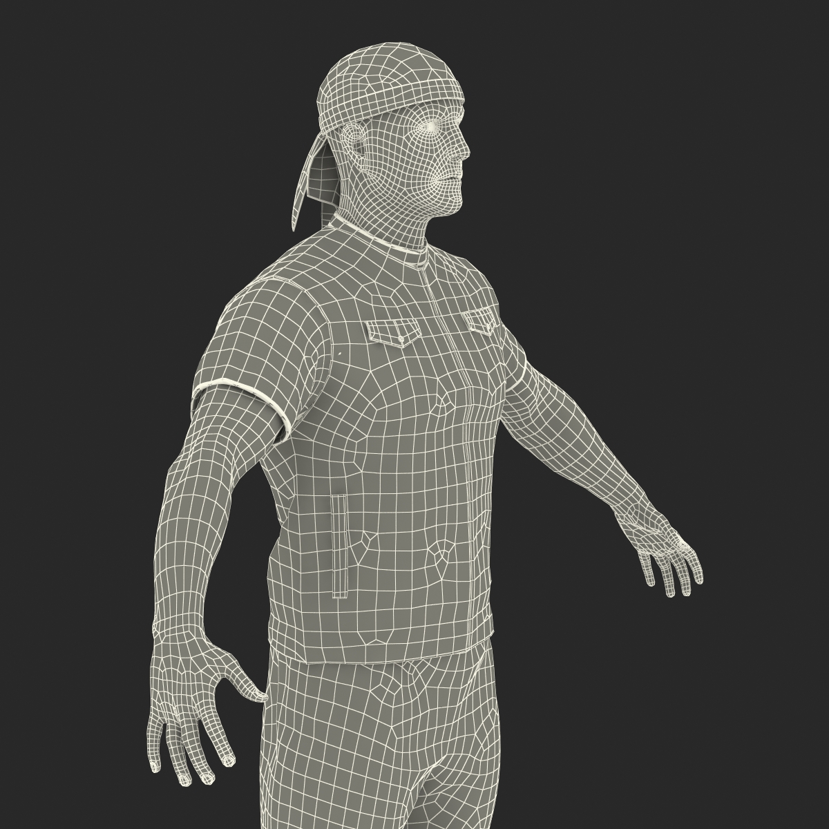 3D Biker Man Rigged 2 model