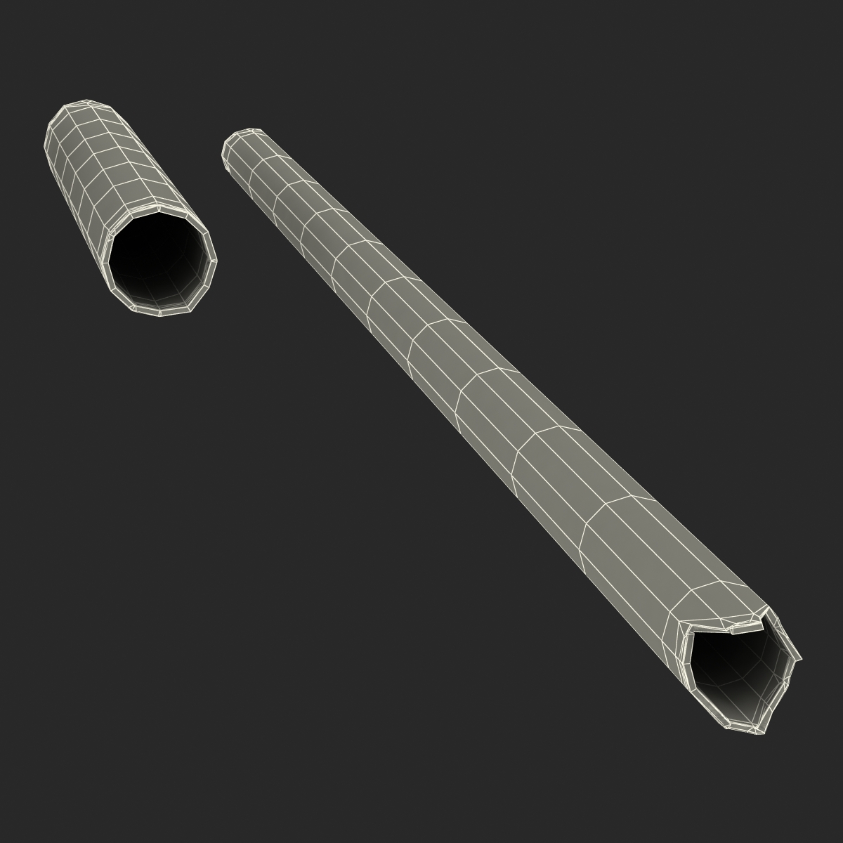 3D Broken Iron Pipes Set