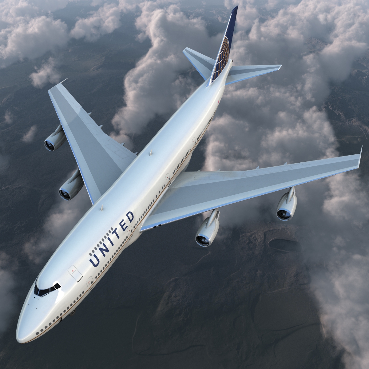 Boeing 747 200B United 3D