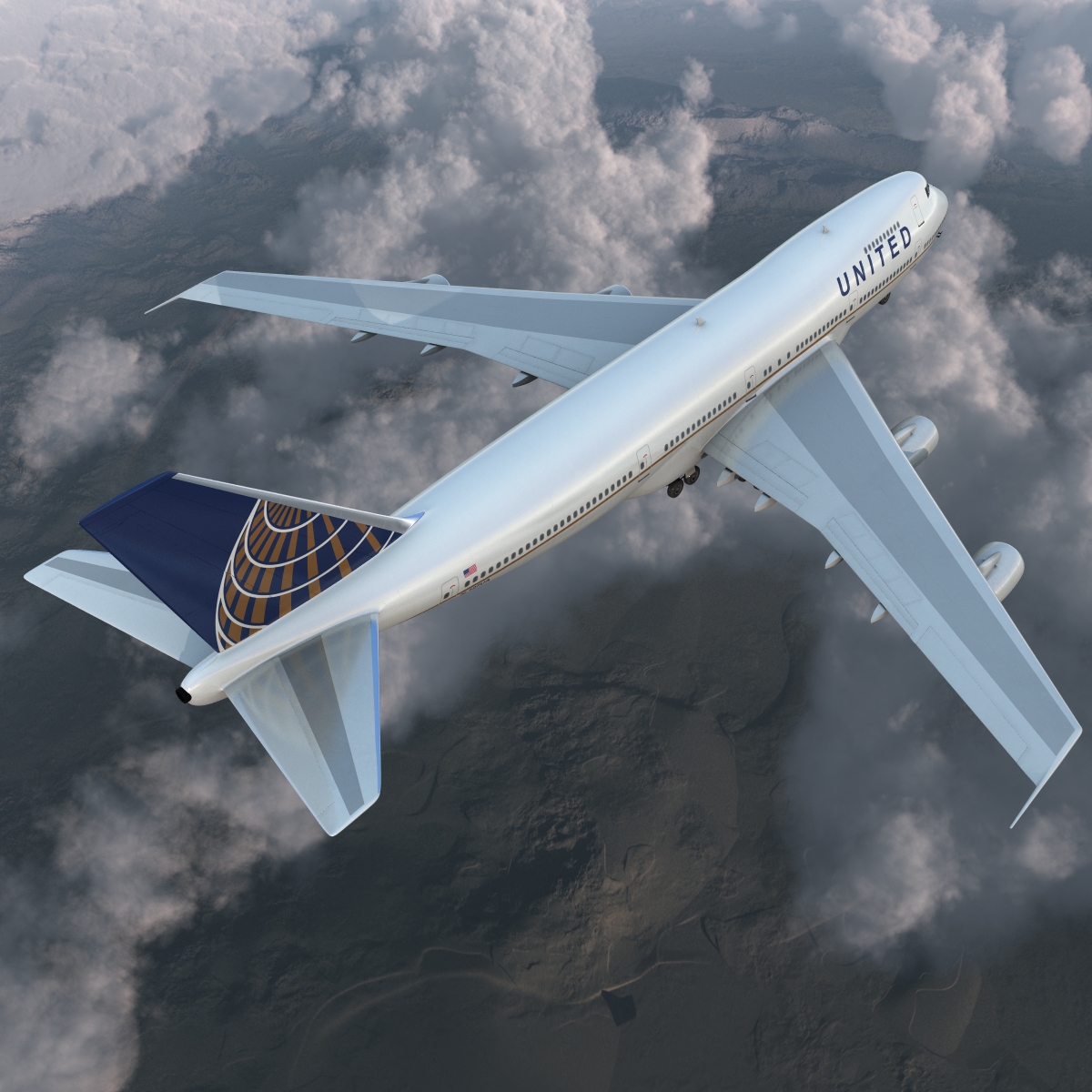 Boeing 747 200B United 3D