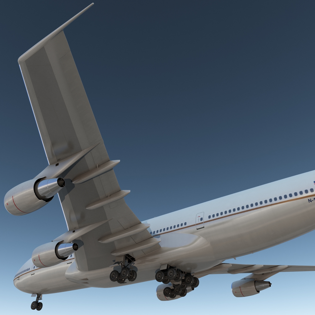 Boeing 747 200B United 3D