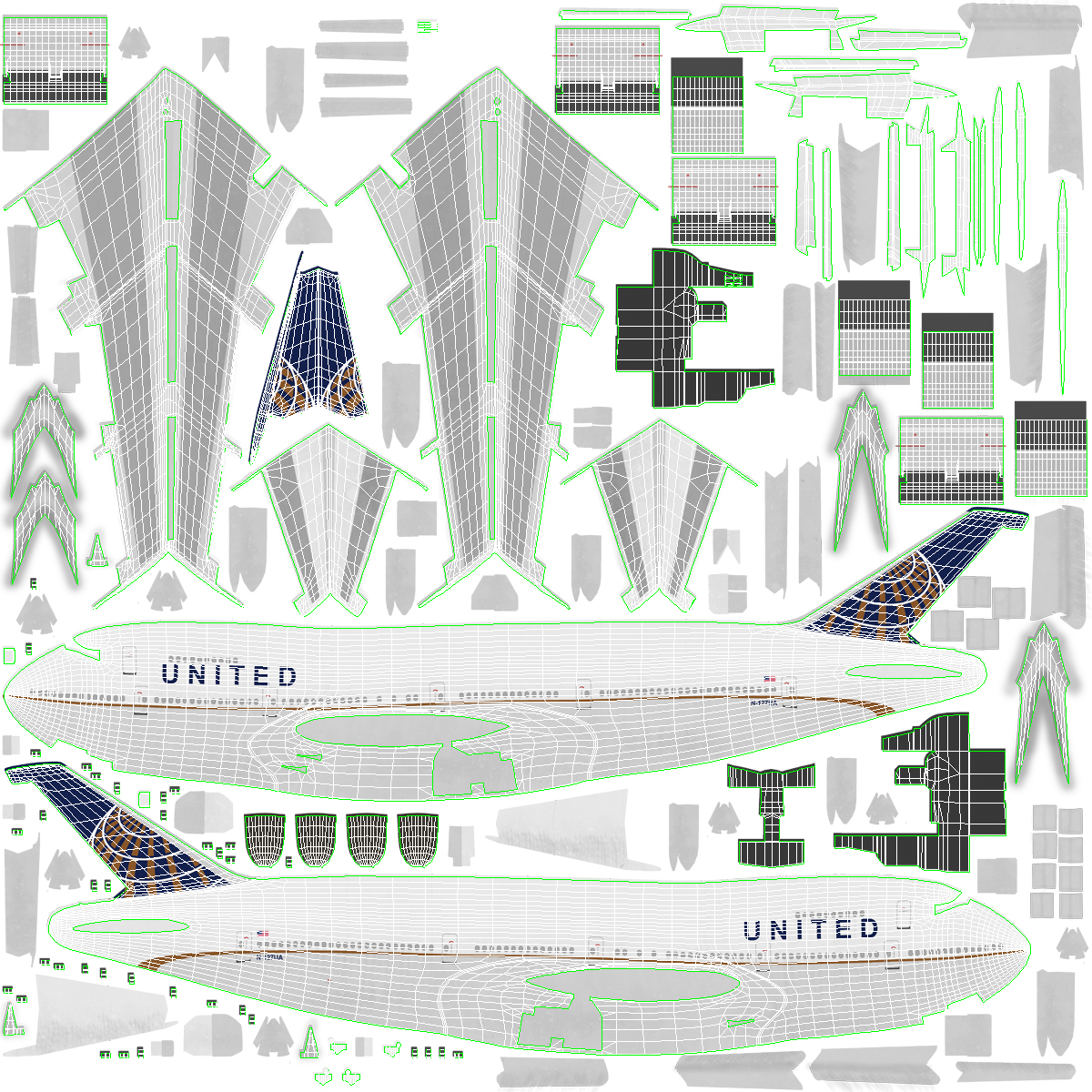 Boeing 747 200B United 3D