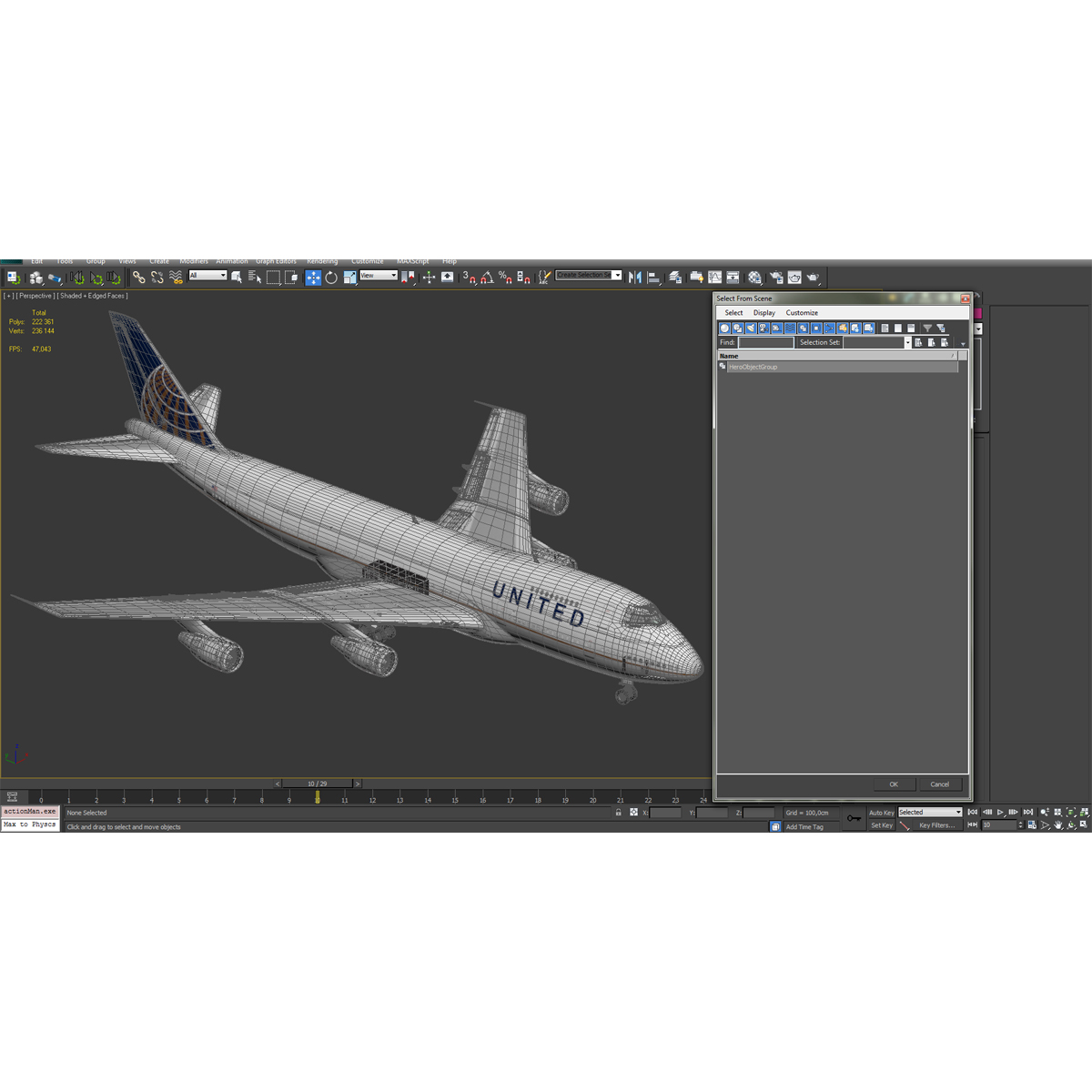 Boeing 747 200B United 3D