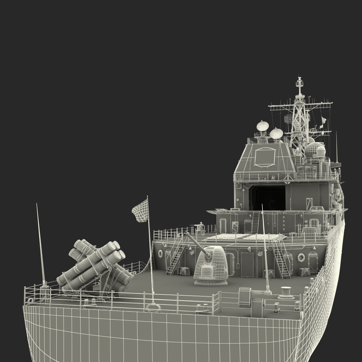 3D Ticonderoga Class Cruiser Chosin CG 65 model