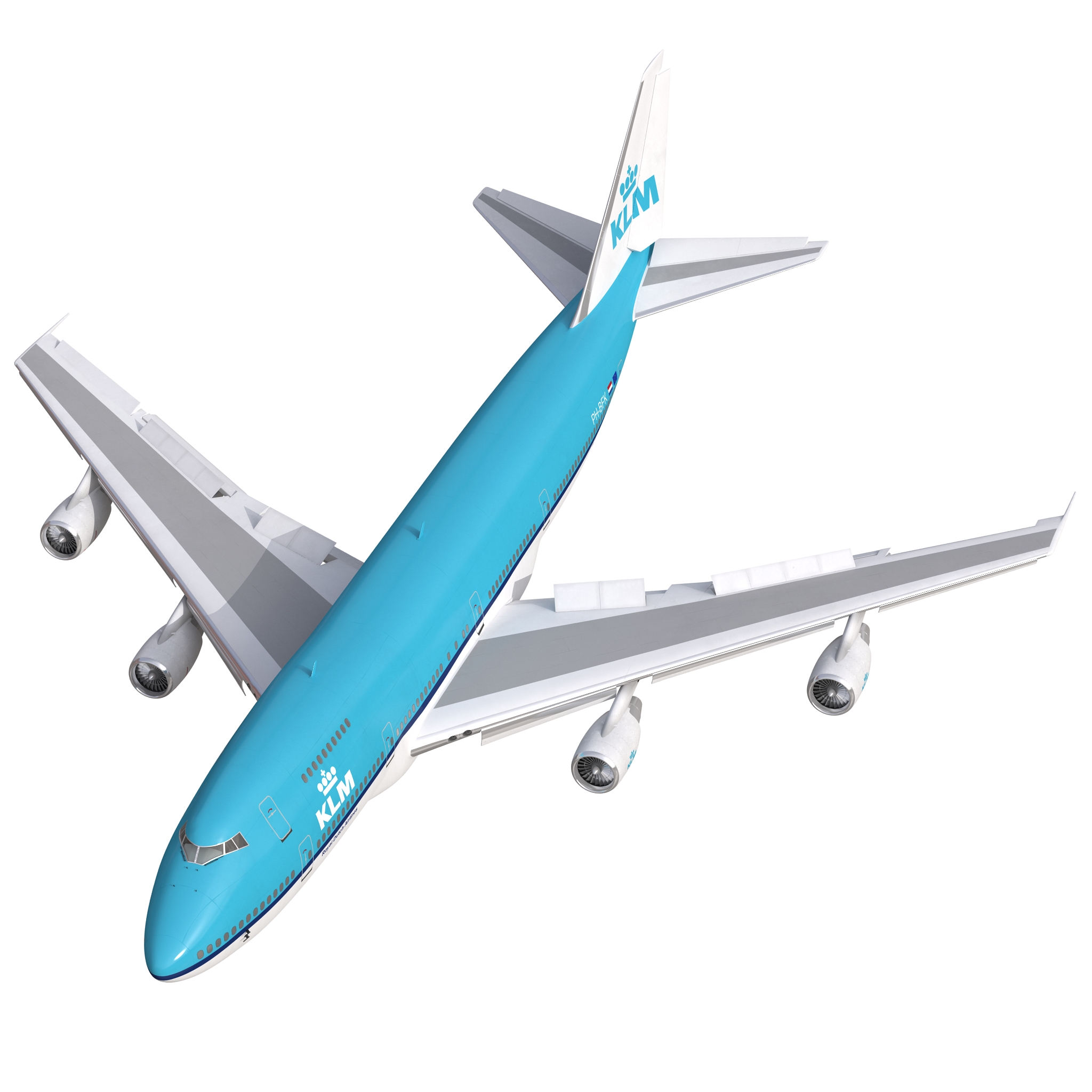 3D Boeing 747 200B KLM Rigged