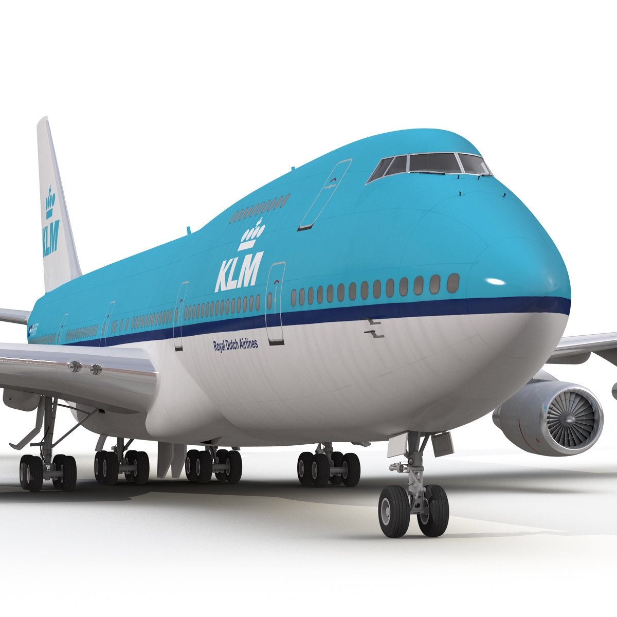 3D Boeing 747 200B KLM Rigged