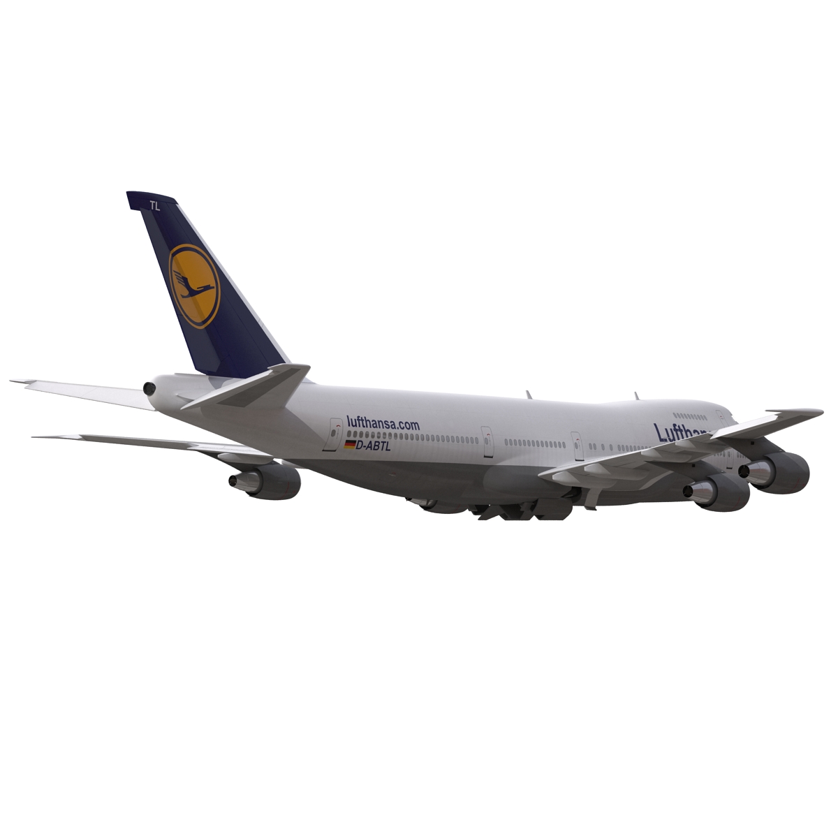 Boeing 747 200B Lufthansa Rigged 3D