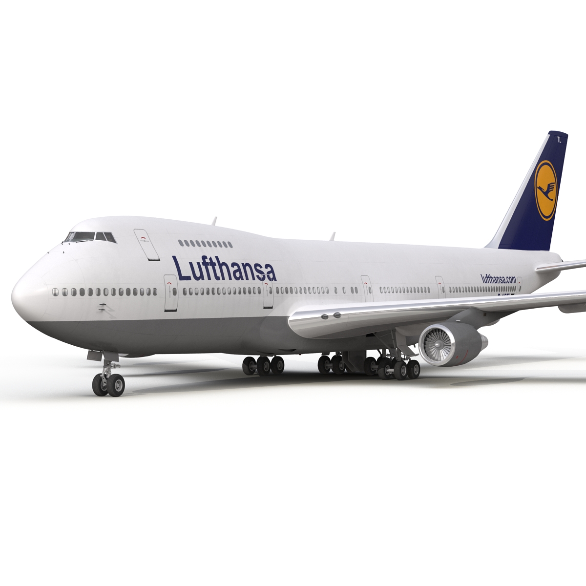 Boeing 747 200B Lufthansa Rigged 3D