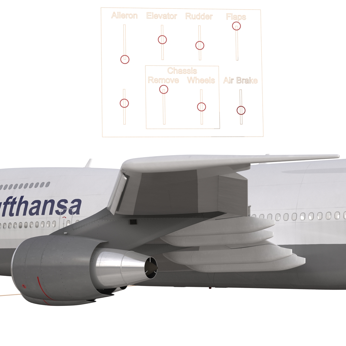 Boeing 747 200B Lufthansa Rigged 3D