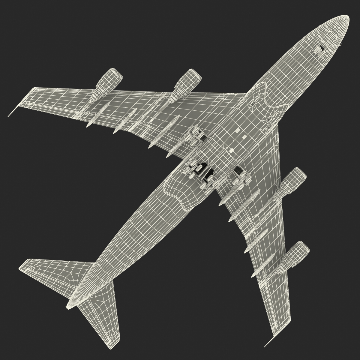 Boeing 747 200B United Rigged 3D model