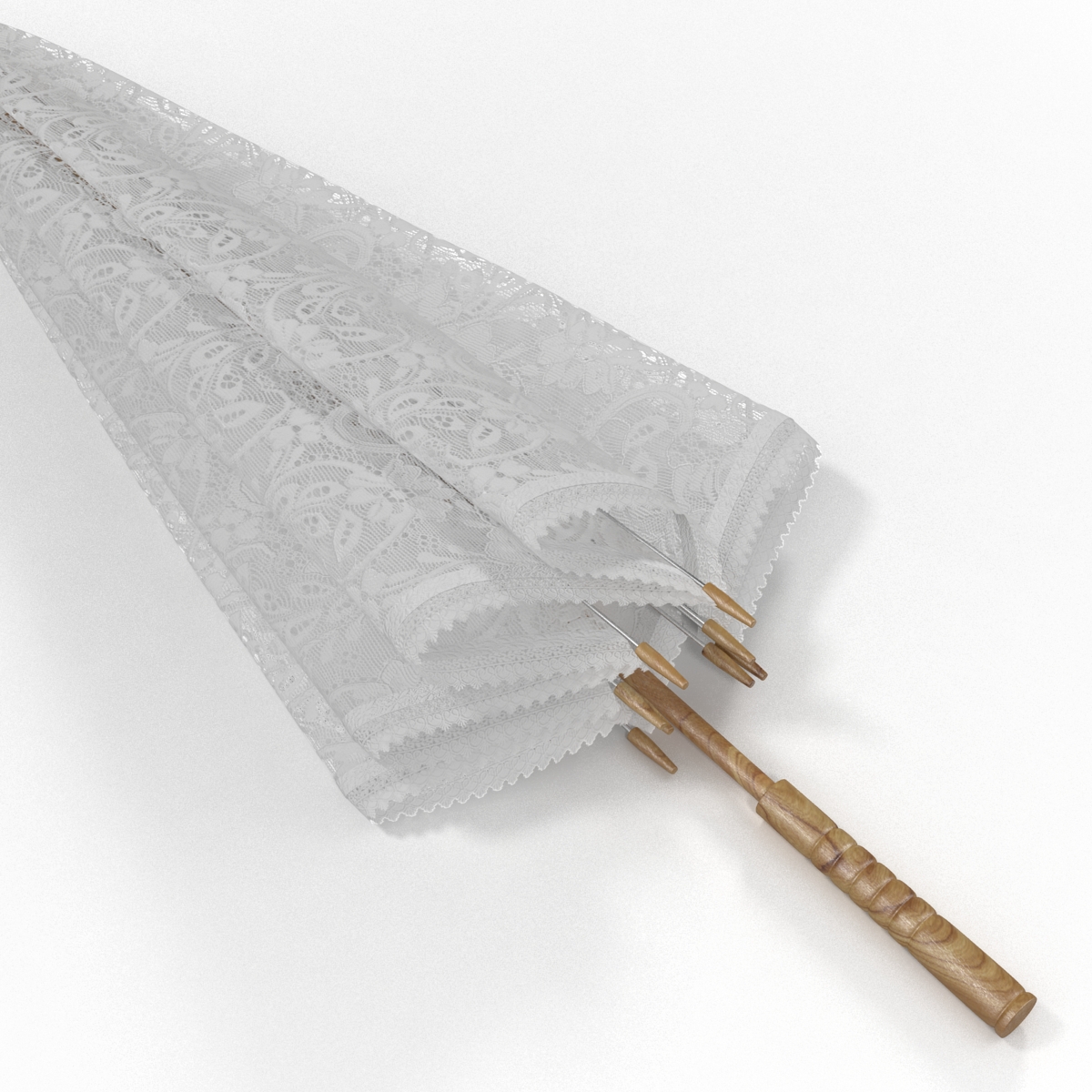 3D Lace Sun Parasol Folded model