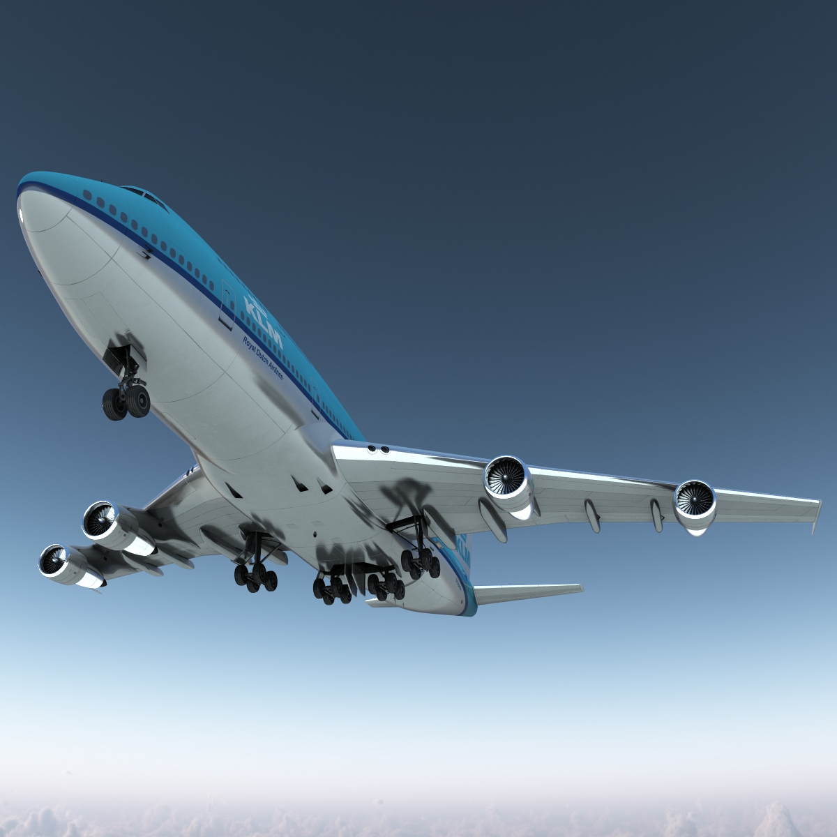 3D Boeing 747 300 KLM model