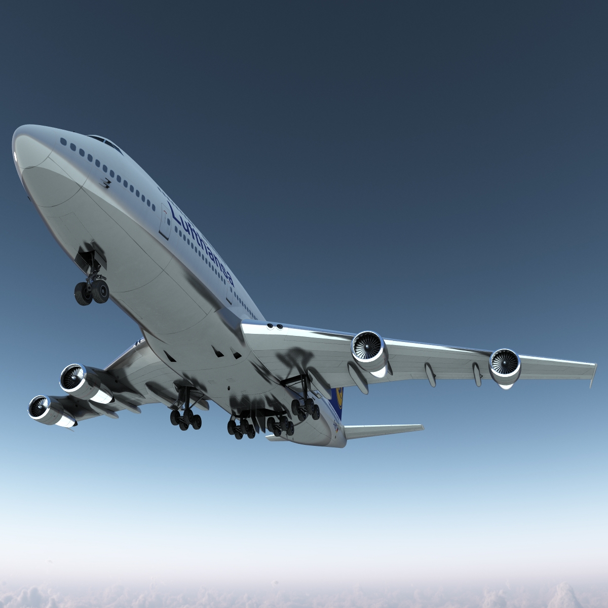 Boeing 747 300 Lufthansa 3D model