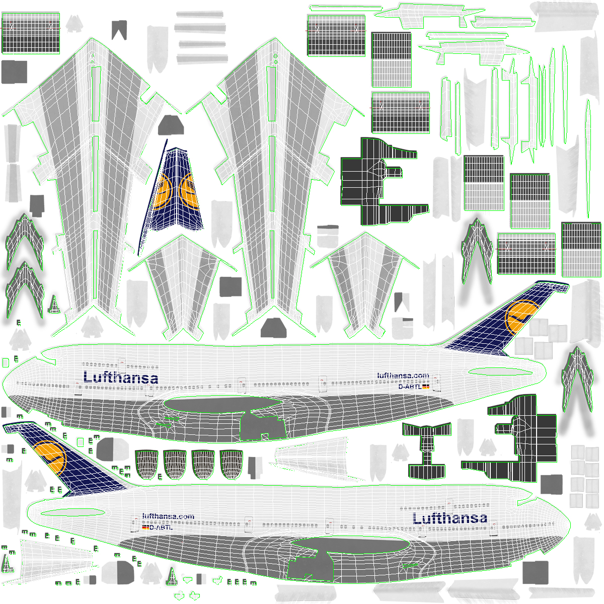 Boeing 747 300 Lufthansa 3D model