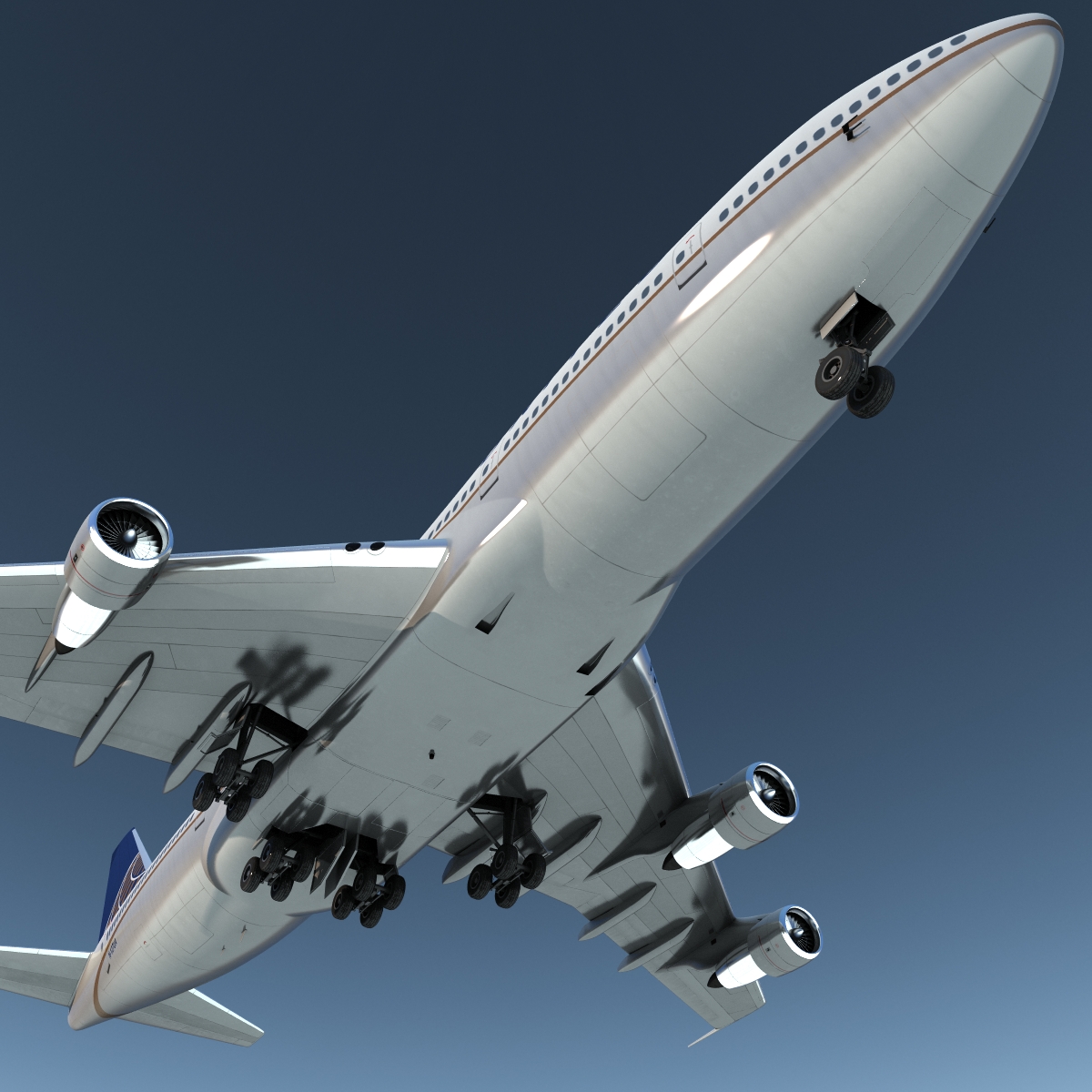 3D Boeing 747 300 United