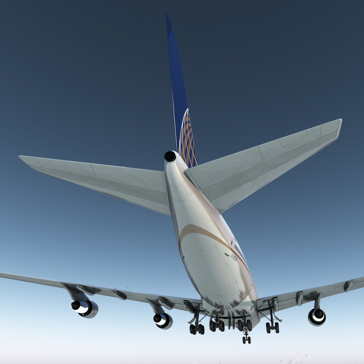 3D Boeing 747 300 United