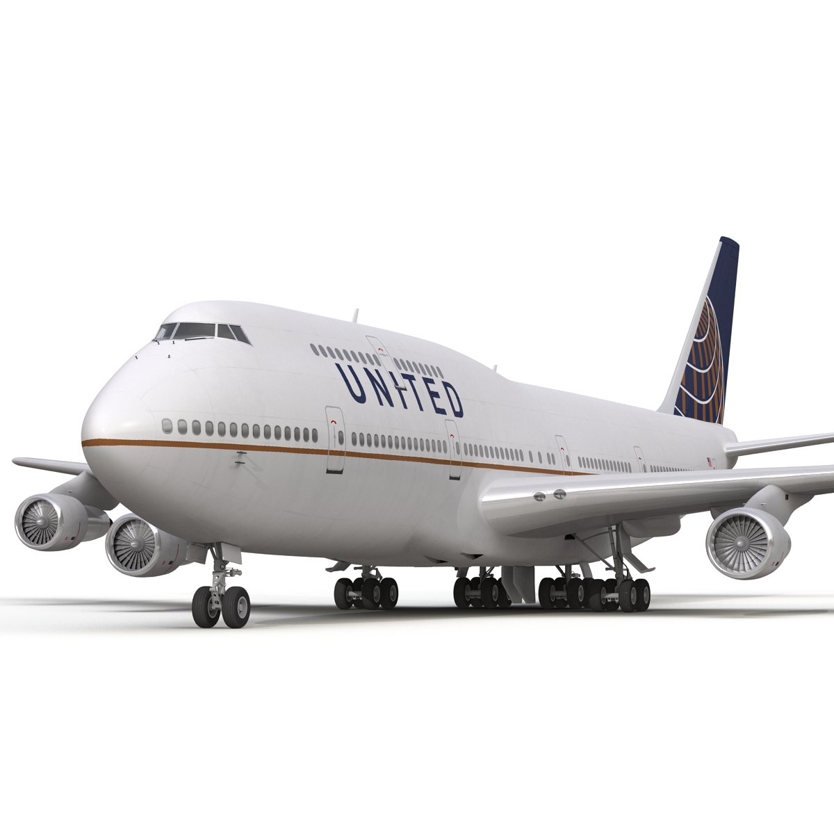 3D Boeing 747 300 United