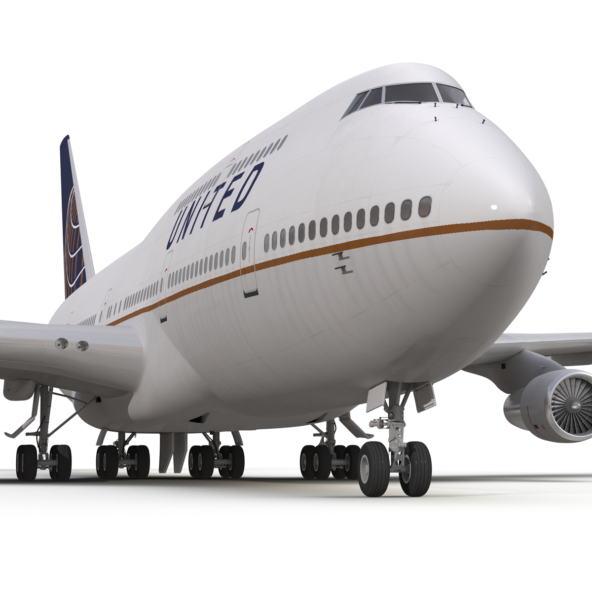 3D Boeing 747 300 United