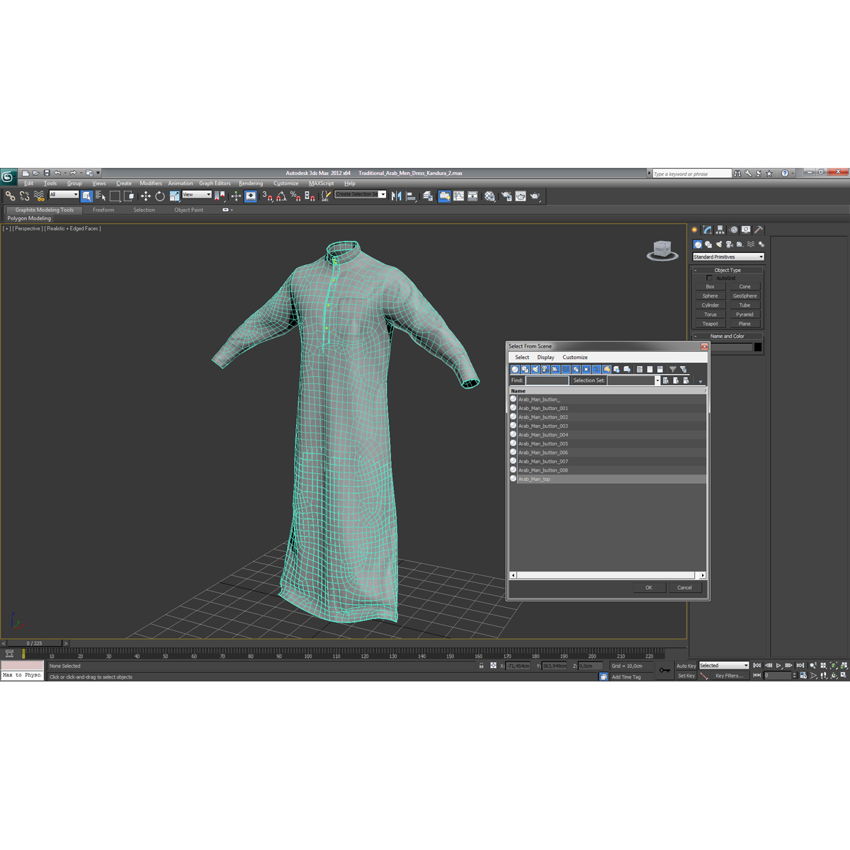 3D Traditional Arab Men Dress Kandura 2