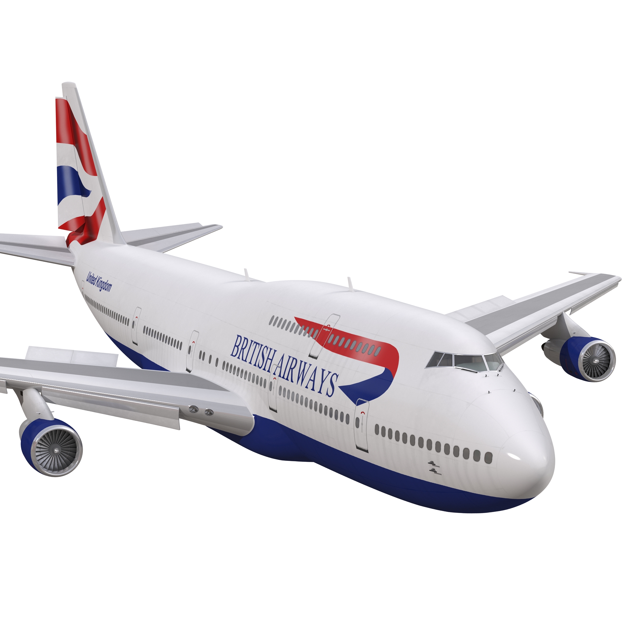 Boeing 747 300 British Airways Rigged 3D