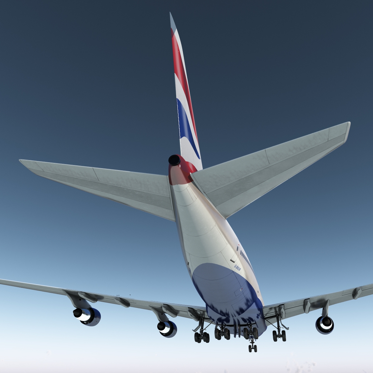 Boeing 747 300 British Airways Rigged 3D