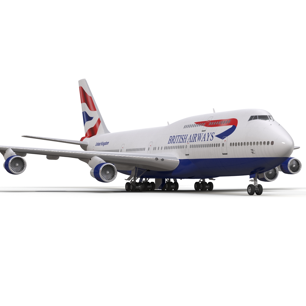 Boeing 747 300 British Airways Rigged 3D