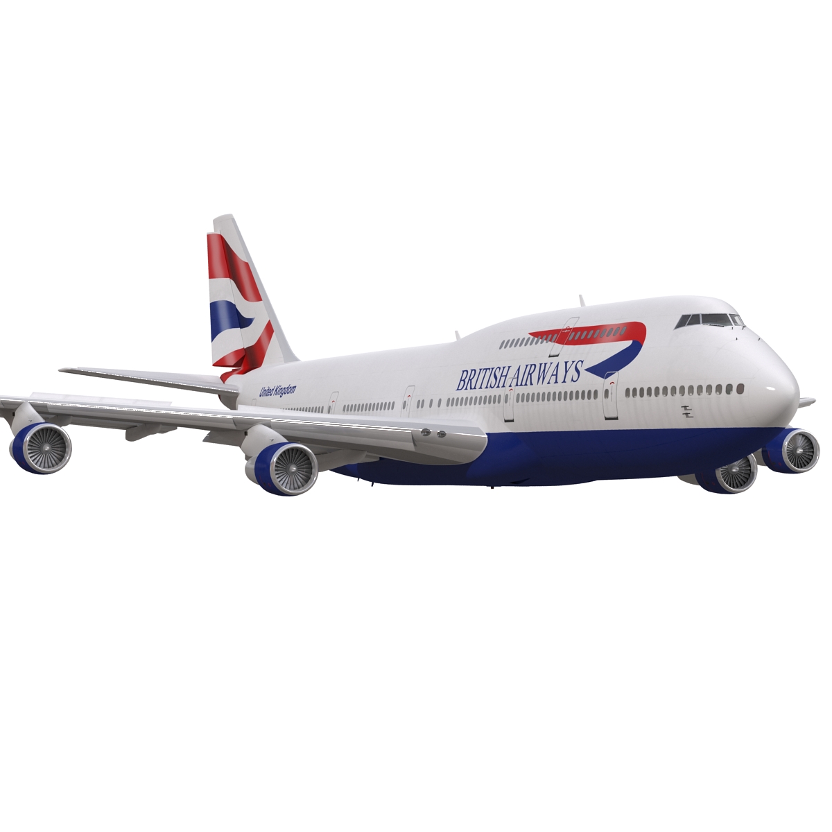 Boeing 747 300 British Airways Rigged 3D