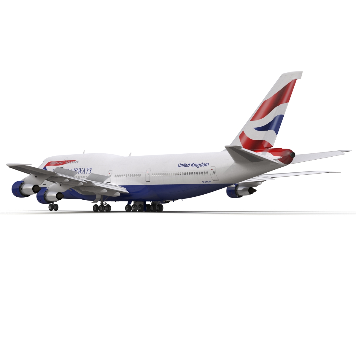 Boeing 747 300 British Airways Rigged 3D