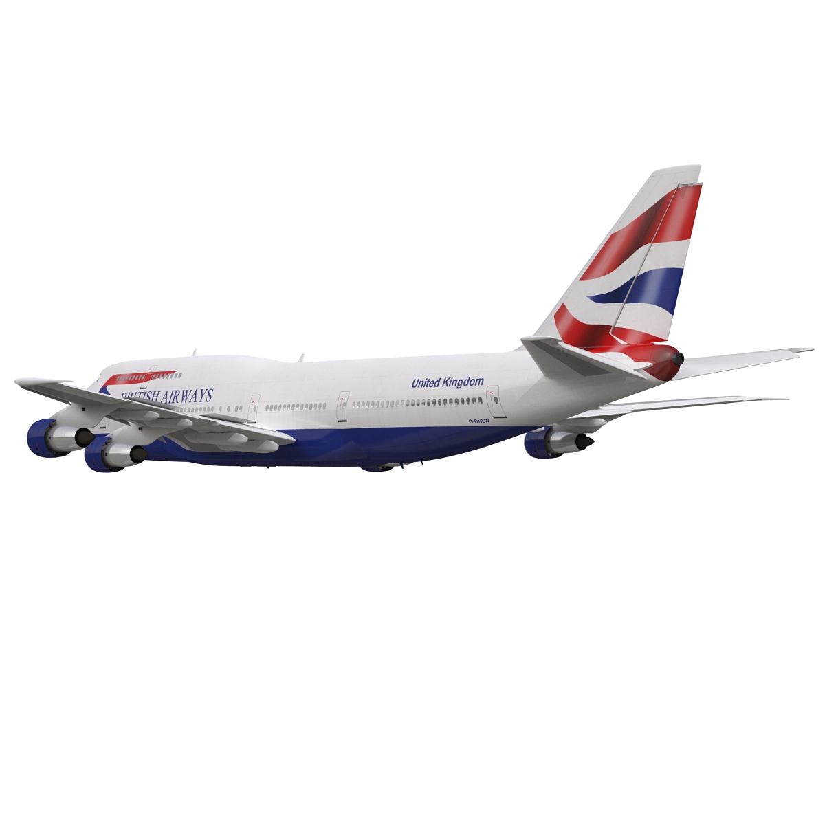 Boeing 747 300 British Airways Rigged 3D