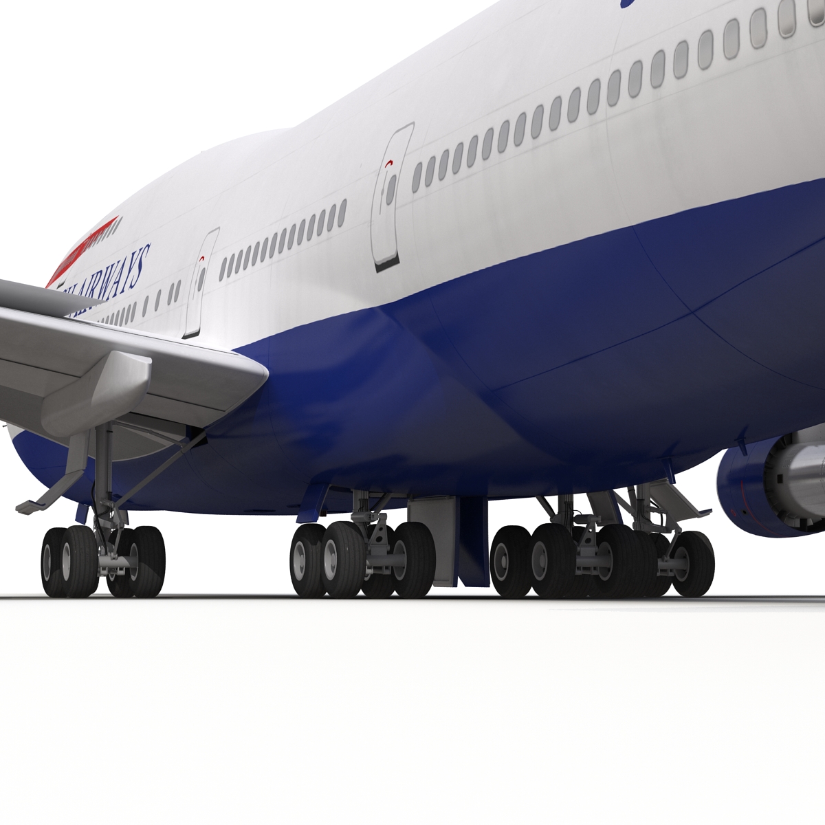 Boeing 747 300 British Airways Rigged 3D