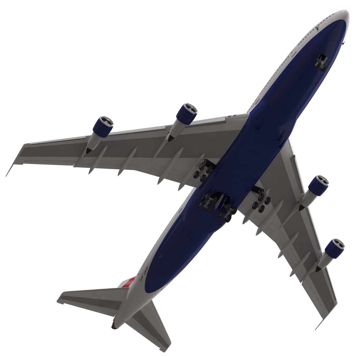 Boeing 747 300 British Airways Rigged 3D