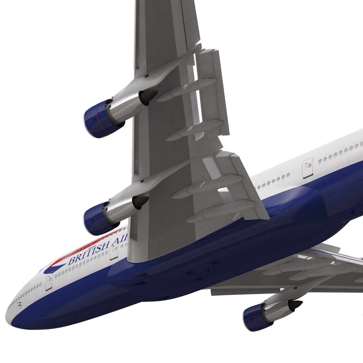 Boeing 747 300 British Airways Rigged 3D