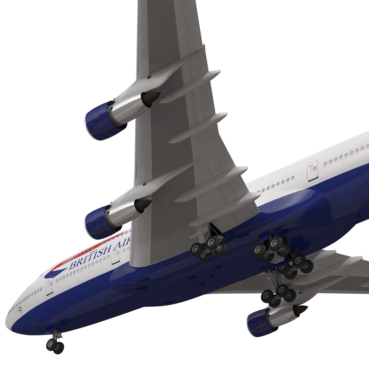 Boeing 747 300 British Airways Rigged 3D