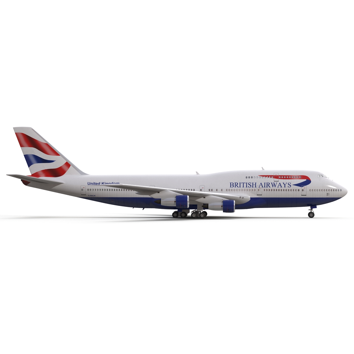 Boeing 747 300 British Airways Rigged 3D