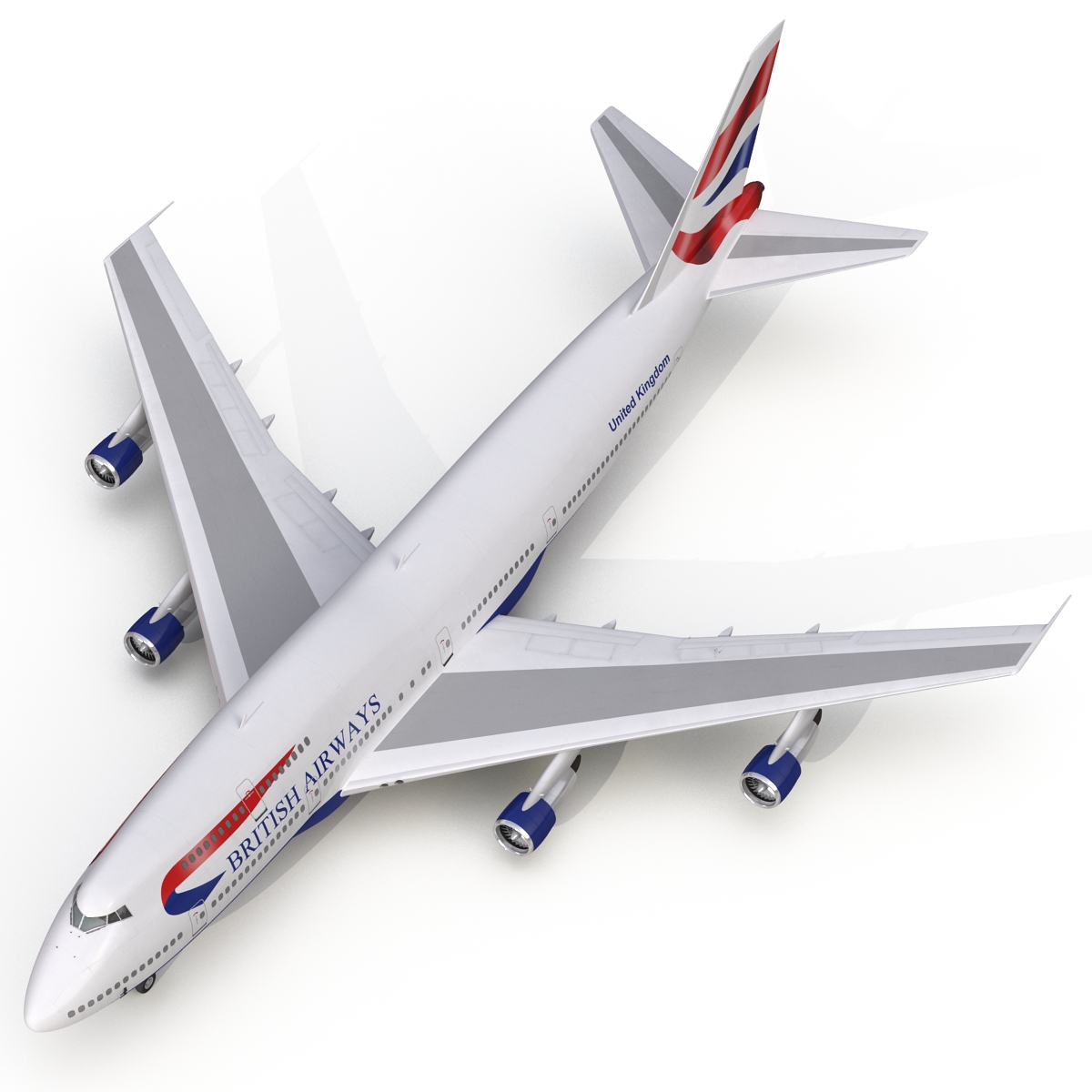 Boeing 747 300 British Airways Rigged 3D