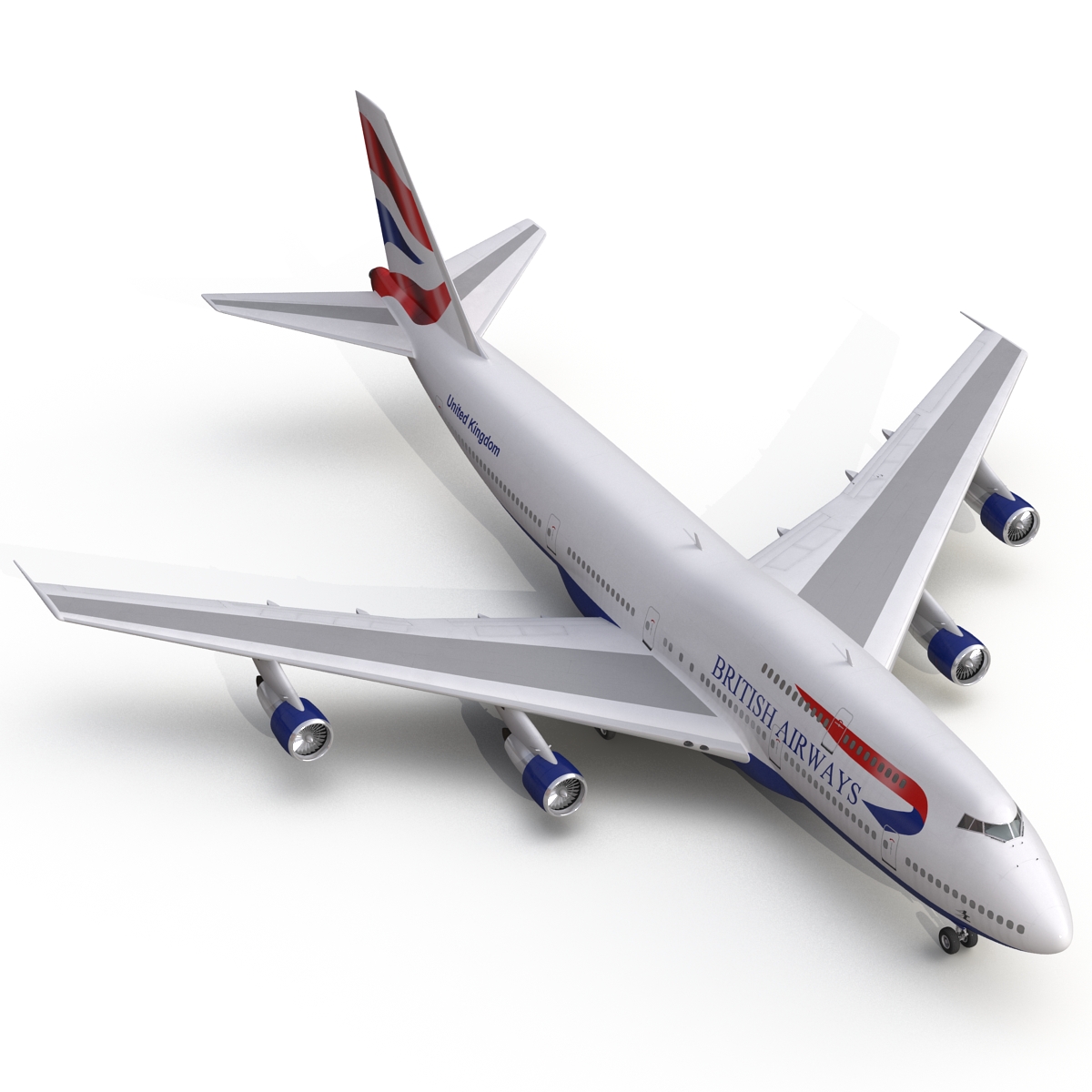 Boeing 747 300 British Airways Rigged 3D