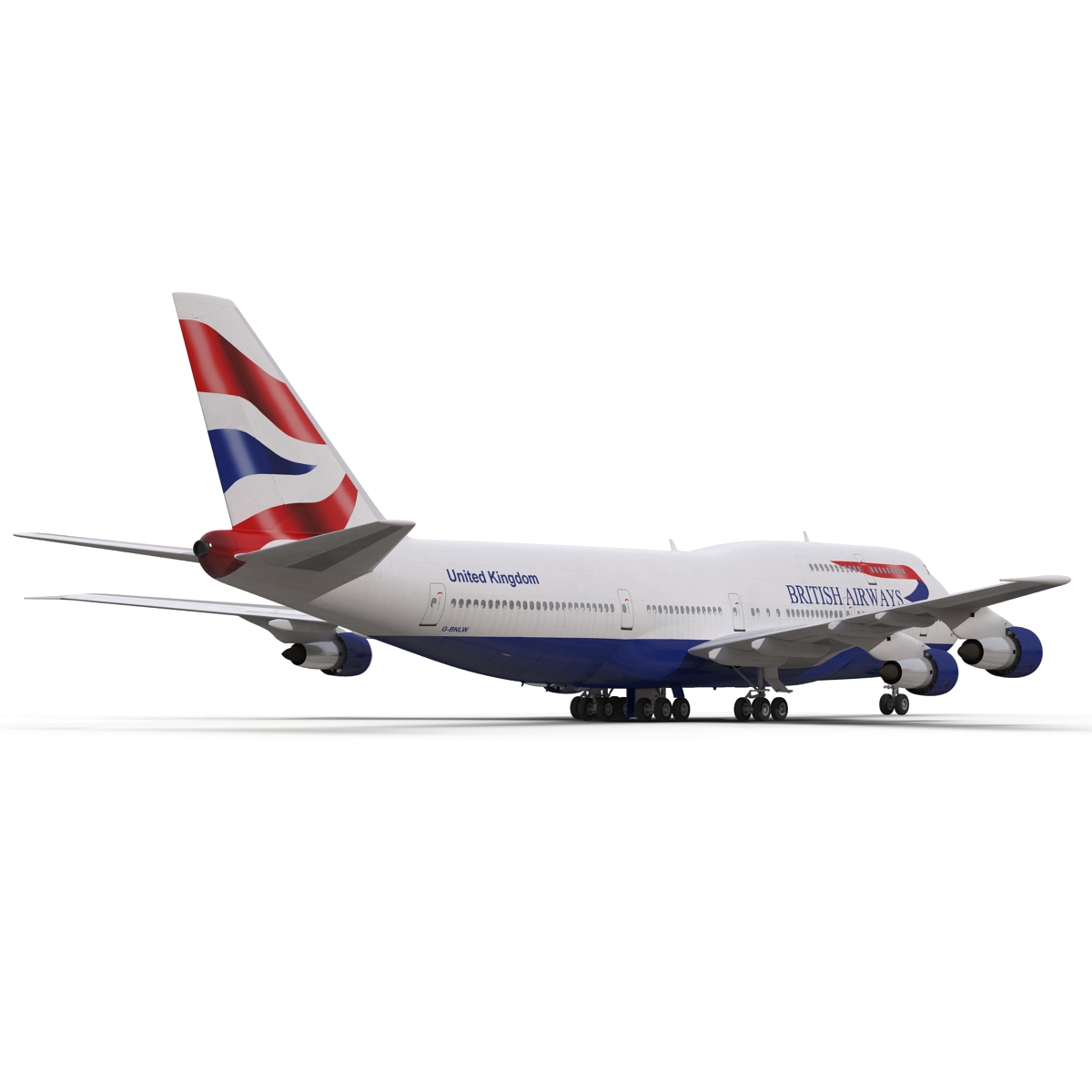 Boeing 747 300 British Airways Rigged 3D