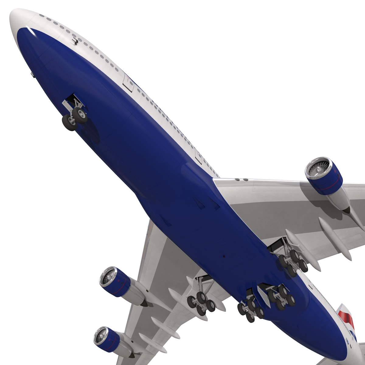 Boeing 747 300 British Airways Rigged 3D