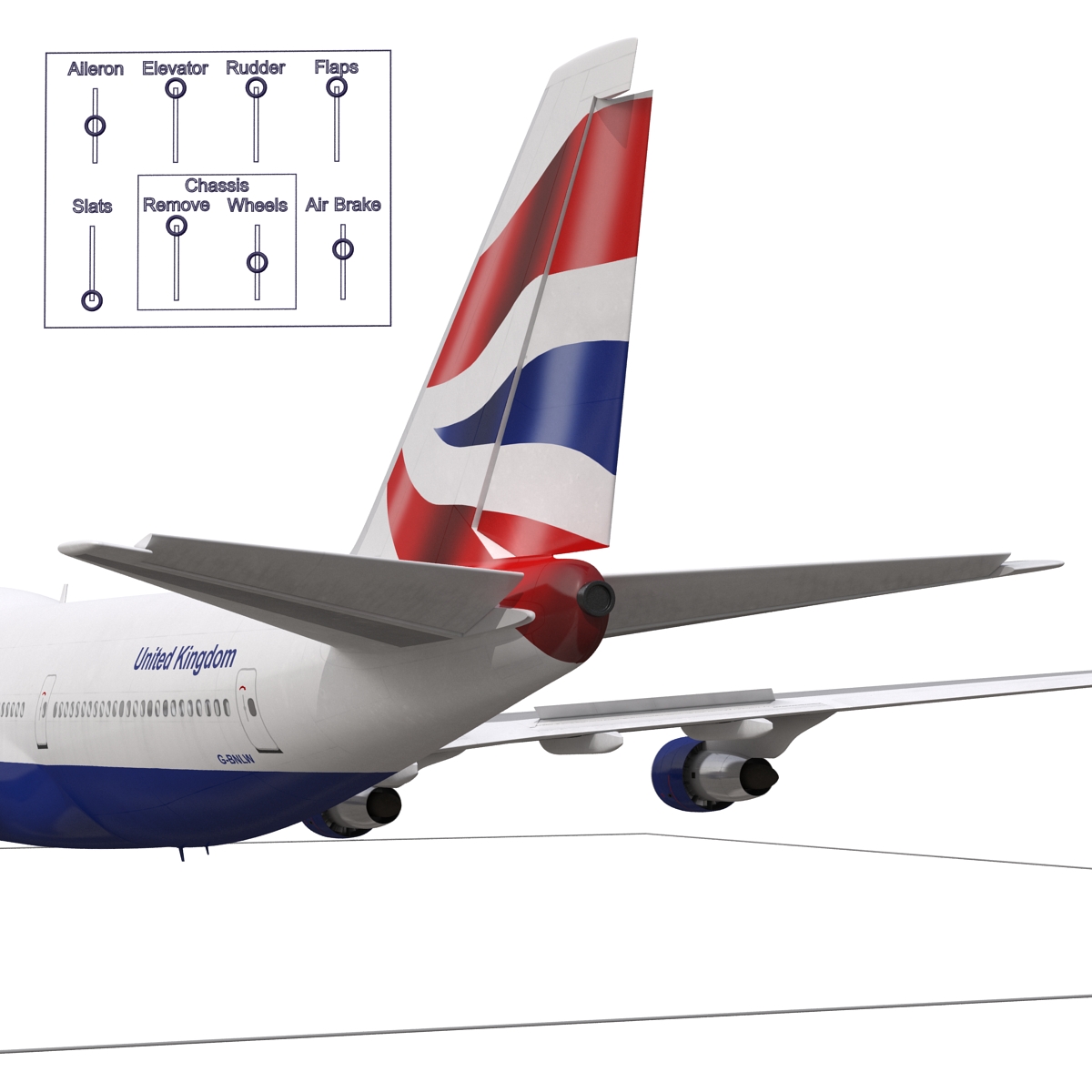 Boeing 747 300 British Airways Rigged 3D