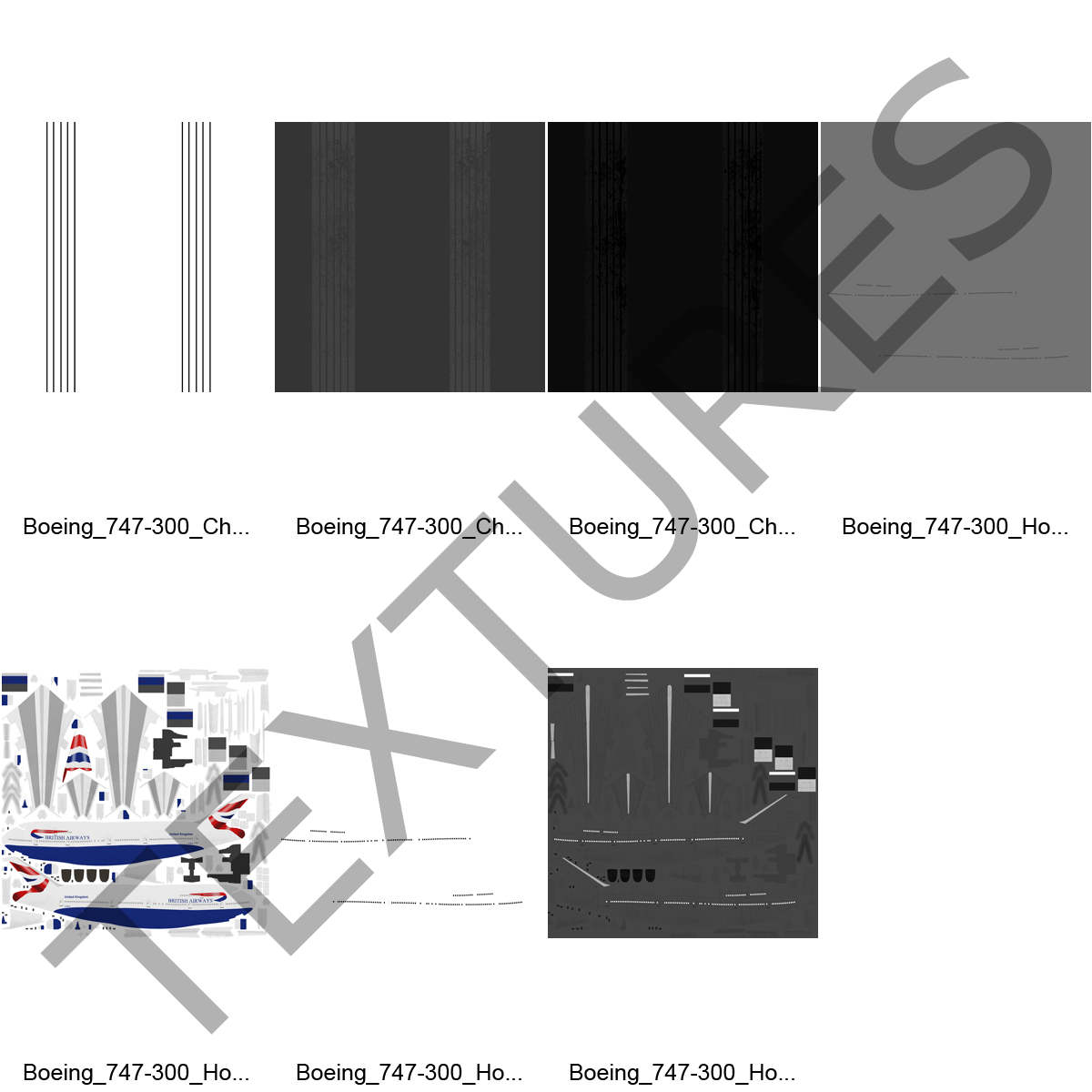 Boeing 747 300 British Airways Rigged 3D