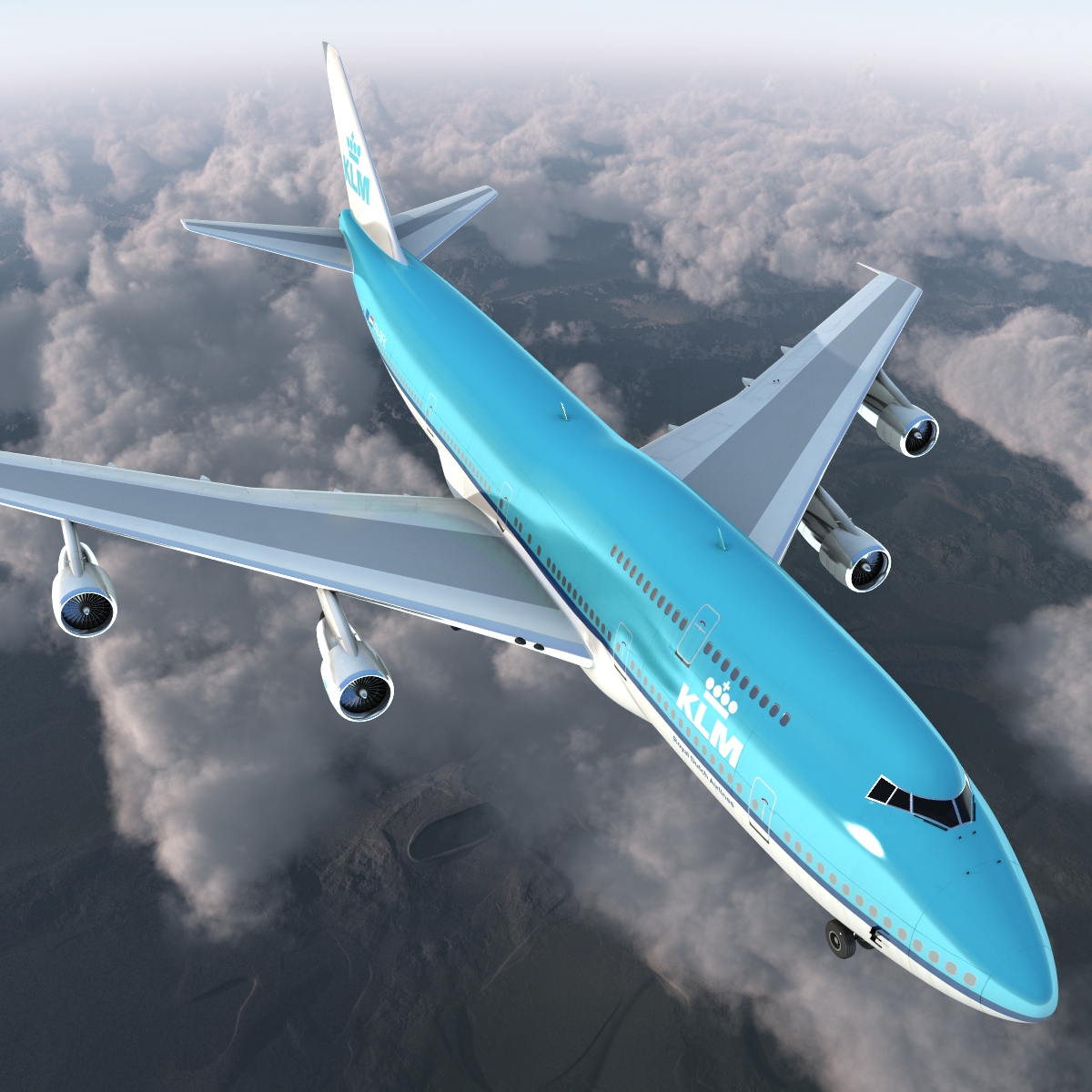 3D model Boeing 747 300 KLM Rigged