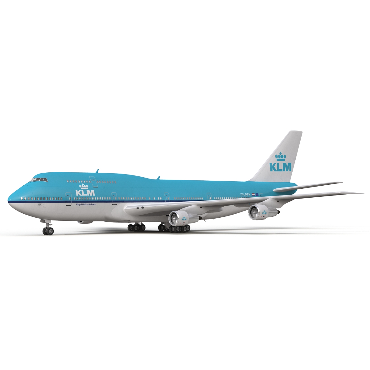 3D model Boeing 747 300 KLM Rigged